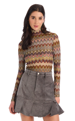 Conner Top Olive Chevron