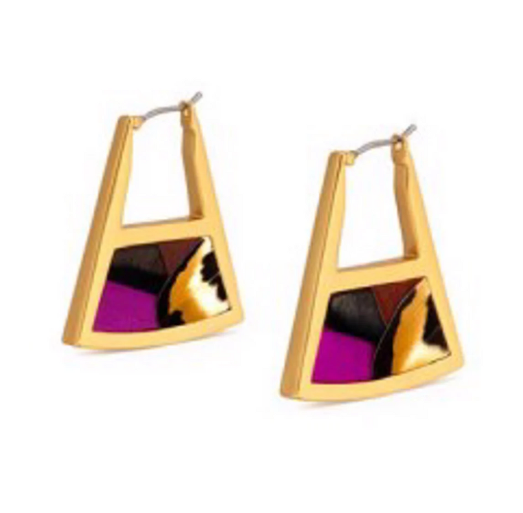 Ava Double Sided Triangle Hoop
