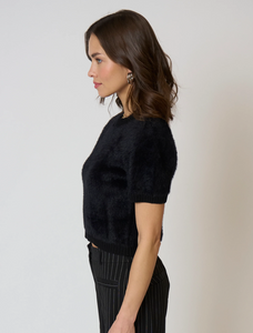 Roman Eyelash Tee Sweater Black