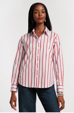 Perfect Button Down Shirt Red/Light Blue
