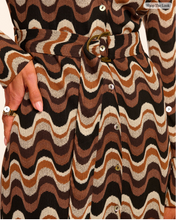Load image into Gallery viewer, Lydia Dress Black/Brown Neutral Swirl
