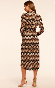 Lydia Dress Black/Brown Neutral Swirl