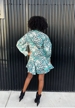 Load image into Gallery viewer, Wright 2.0 Mini Dress Blue Feather Multi