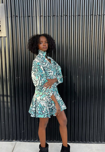 Wright 2.0 Mini Dress Blue Feather Multi