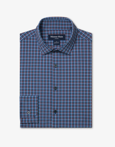 Leeward No Tuck Colbalt Plaid