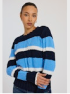 Cora Crew Navy/Cobalt/White