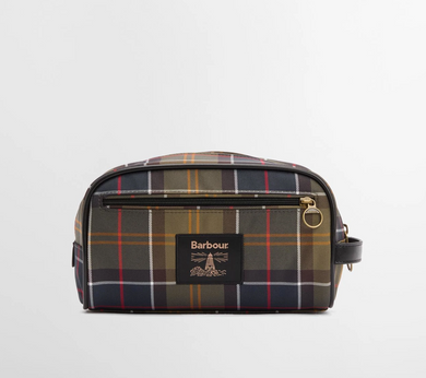 Barbour Wax Dop Kit Washbag Tartan