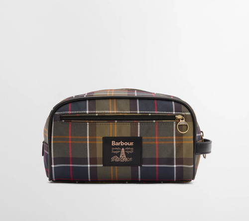 Barbour Wax Dop Kit Washbag Tartan