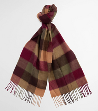 Load image into Gallery viewer, Barbour Lambswool Tattersall Scarf Tawny Port
