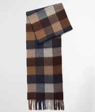 Load image into Gallery viewer, Barbour Lambswool Tattersall Scarf Midnight Oak