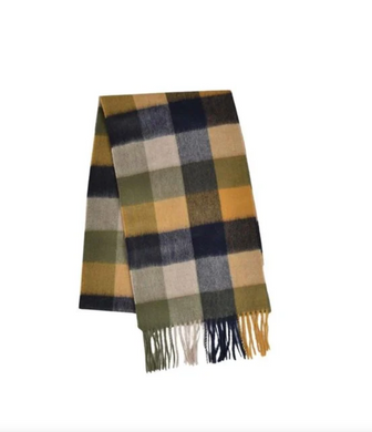 Barbour Lambswool Tattersall Scarf Forest