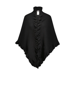 Cashmere Ruffled Wrap Black