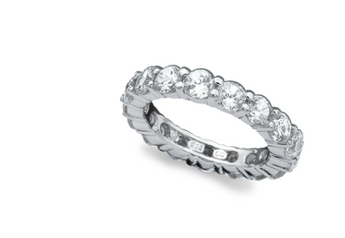 3.7ct Brilliant Cut Eternity Band Finished in Platinum