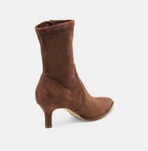 Load image into Gallery viewer, Amara Suede Bootie Dark Brown
