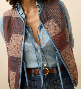 Faherty Indigo Patchwork Vest