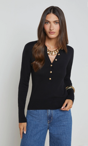 Sterling Collared Sweater Black/Gold