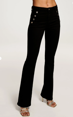 Helena Bootcut Jeans with Sailor Button Detail Jean Black