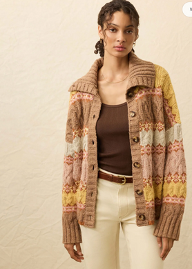 Highland Fairisle Cardigan Lakeside Haze