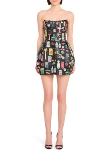 Bowery Dress Black Treasure Print