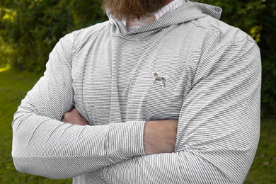 Bluetick Men's Stripe Performance Hoodie