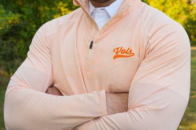 TN Vols Script 1/4 Zip Manning Stripe Performance Pullover