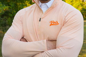 TN Vols Script 1/4 Zip Manning Stripe Performance Pullover