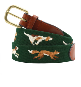 Needlepoint Belt Fox/Hound Hunter