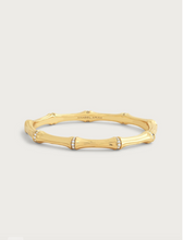 Load image into Gallery viewer, Bamboo Enamel Hinge Bangle Gold