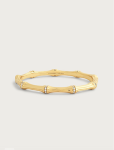 Bamboo Enamel Hinge Bangle Gold