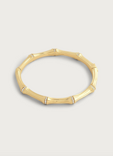 Load image into Gallery viewer, Bamboo Enamel Hinge Bangle Gold