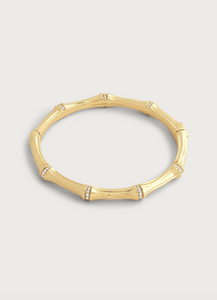 Bamboo Enamel Hinge Bangle Gold