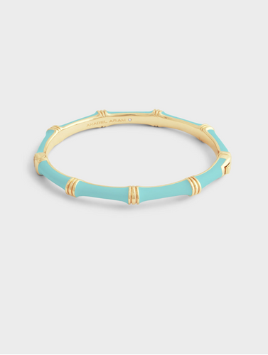 Bamboo Enamel Hinge Bangle Turquoise