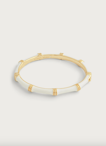 Bamboo Enamel Hinge Bangle Cream