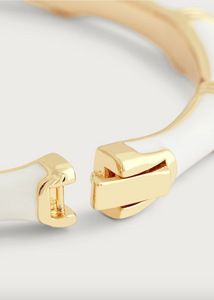 Bamboo Enamel Hinge Bangle Cream