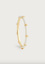 Load image into Gallery viewer, Bamboo Enamel Hinge Bangle Cream