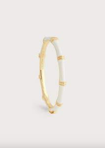 Bamboo Enamel Hinge Bangle Cream