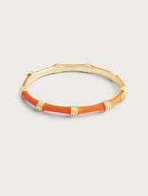 Load image into Gallery viewer, Bamboo Enamel Hinge Bangle Orange
