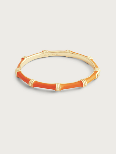 Bamboo Enamel Hinge Bangle Orange