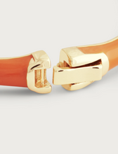 Load image into Gallery viewer, Bamboo Enamel Hinge Bangle Orange