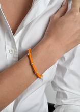 Load image into Gallery viewer, Bamboo Enamel Hinge Bangle Orange