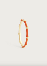 Load image into Gallery viewer, Bamboo Enamel Hinge Bangle Orange