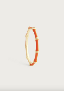 Bamboo Enamel Hinge Bangle Orange