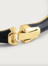 Load image into Gallery viewer, Bamboo Enamel Hinge Bangle Black
