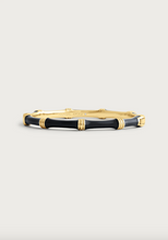 Load image into Gallery viewer, Bamboo Enamel Hinge Bangle Black