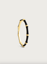 Load image into Gallery viewer, Bamboo Enamel Hinge Bangle Black