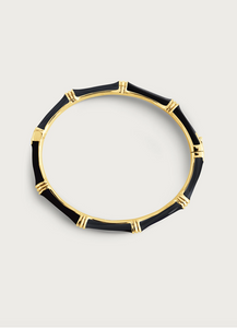 Bamboo Enamel Hinge Bangle Black