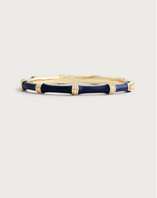 Load image into Gallery viewer, Bamboo Enameled Hinged Bangle Atlantic Navy blue