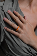 Load image into Gallery viewer, Bamboo Enameled Ring Clementine