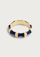 Load image into Gallery viewer, Bamboo Enameled Ring Atlantic Navy Blue