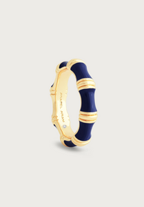 Bamboo Enameled Ring Atlantic Navy Blue